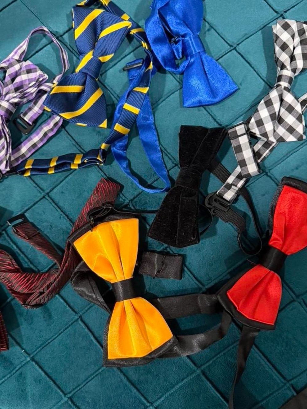 Boys Colorful Bow Tie Lot - Yellow, Red, Blue, Black, Gingham